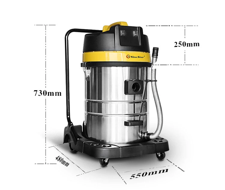 Sino Star Band 70L Stainless Steel Tank 2000W Large Aspiradora Industrial Big Power Vacuum Cleaner